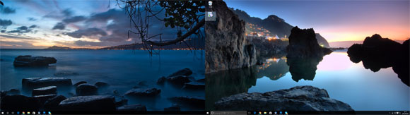 Windows10でデュアルディスプレイで別々の壁紙 背景 を設定する方法 Win10ラボ
